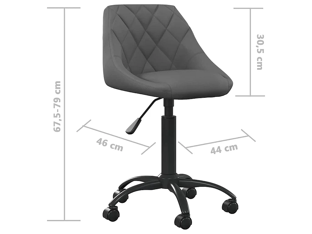 Chaise de salle à manger Gris foncé Velours