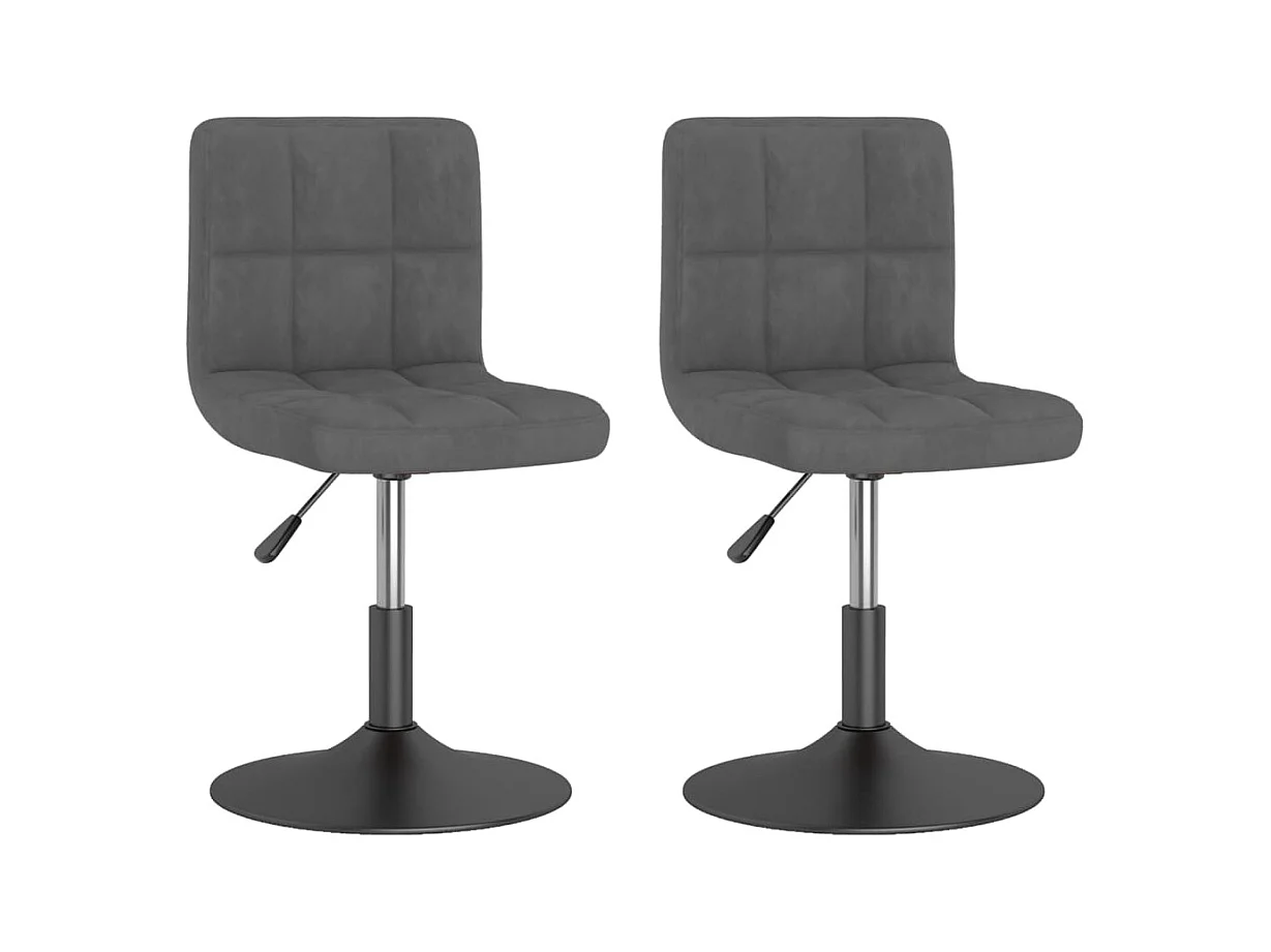Esszimmerstühle 2 Stk. Drehbar Dunkelgrau Samt