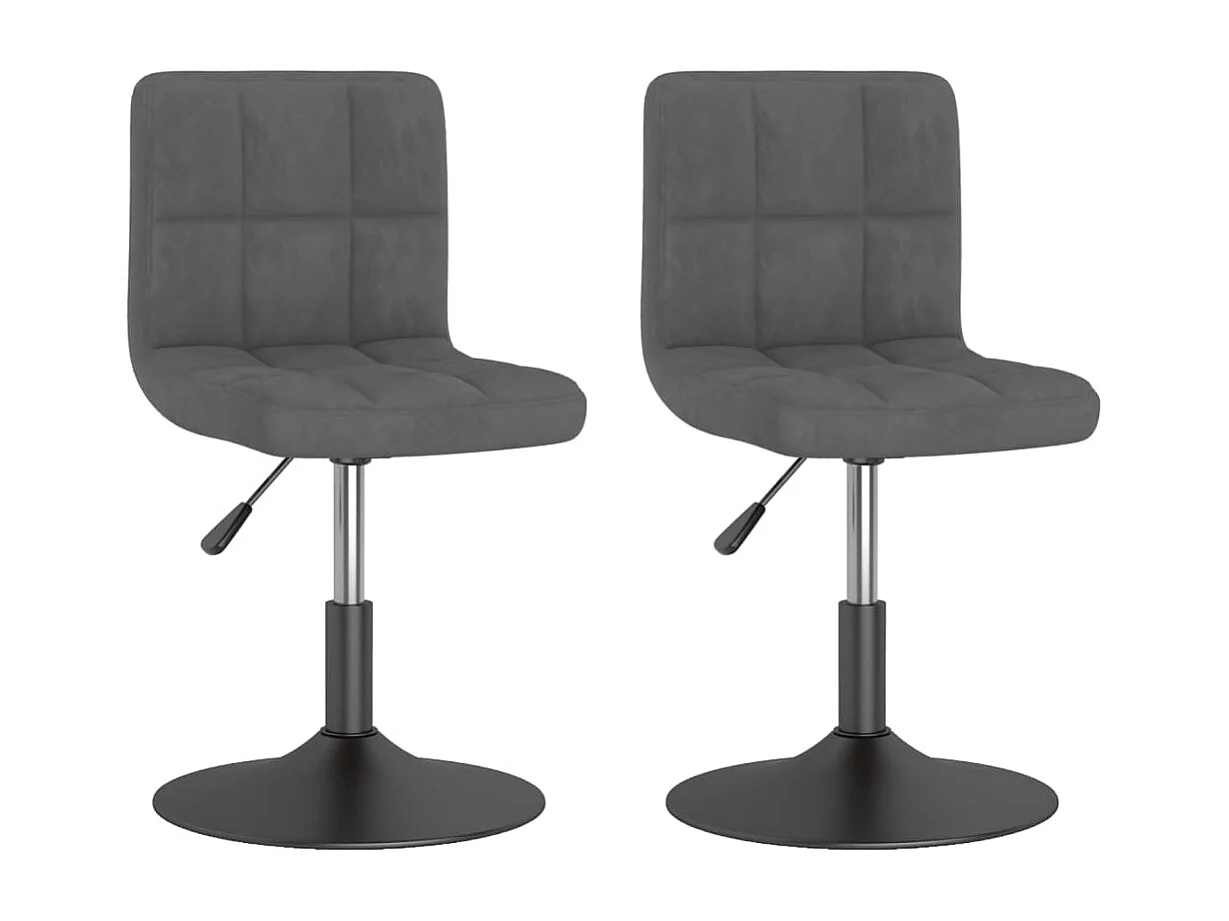 Cadeiras de jantar giratórias 2 pcs veludo cinzento-escuro