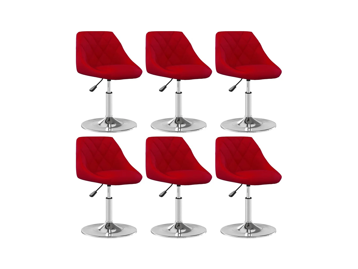Chaises pivotantes à manger lot de 6 Rouge bordeaux Velours