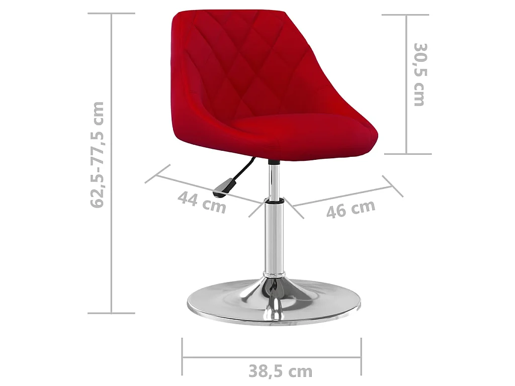 Cadeiras de jantar giratórias 6 pcs veludo vermelho tinto