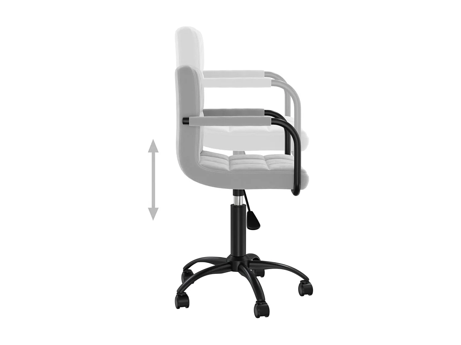 Chaises pivotantes à manger lot de 4 gris clair velours