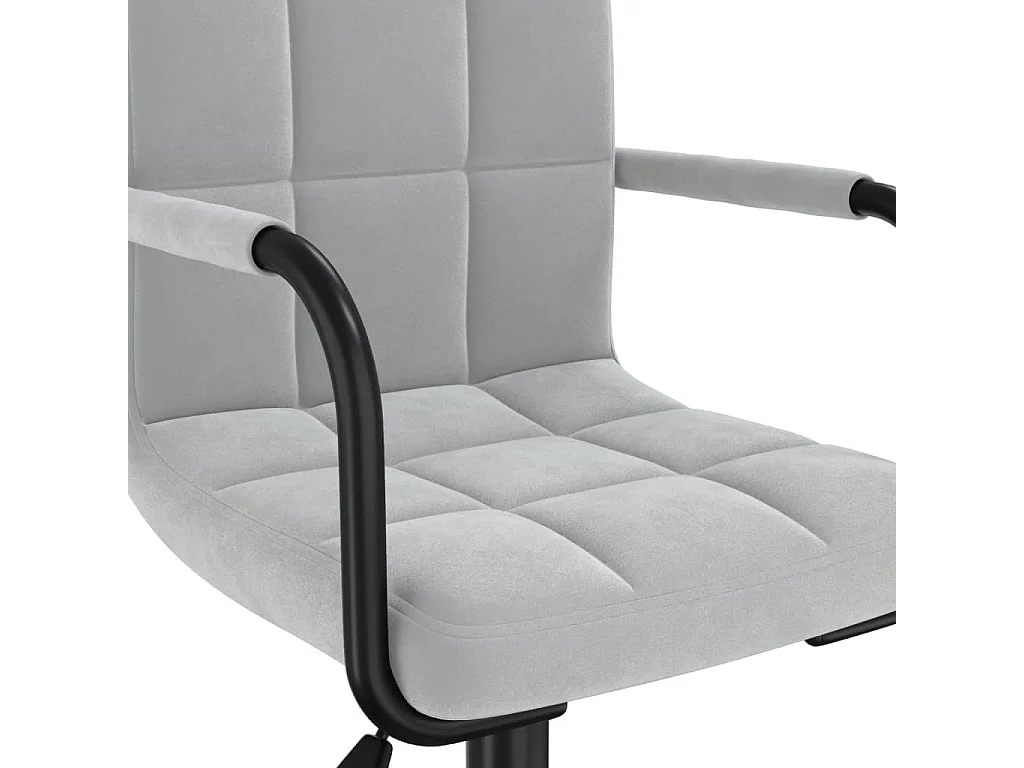 Chaises pivotantes à manger lot de 4 gris clair velours