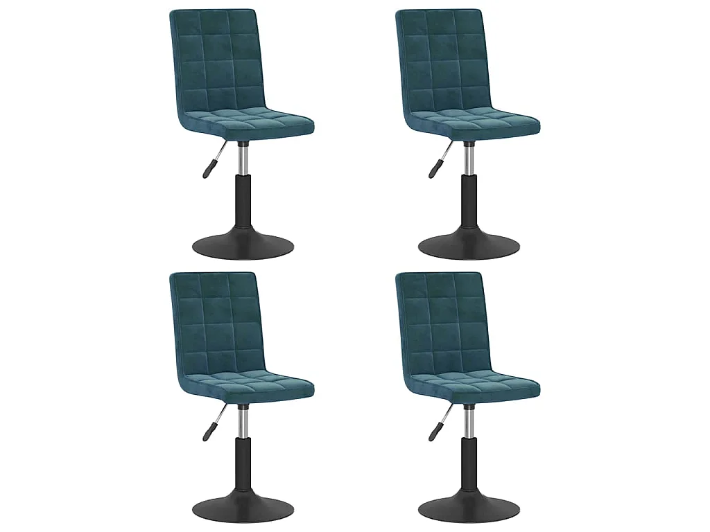 Chaises pivotantes à manger lot de 4 bleu velours