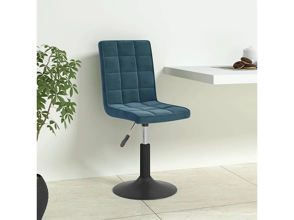 Chaises pivotantes à manger lot de 4 bleu velours