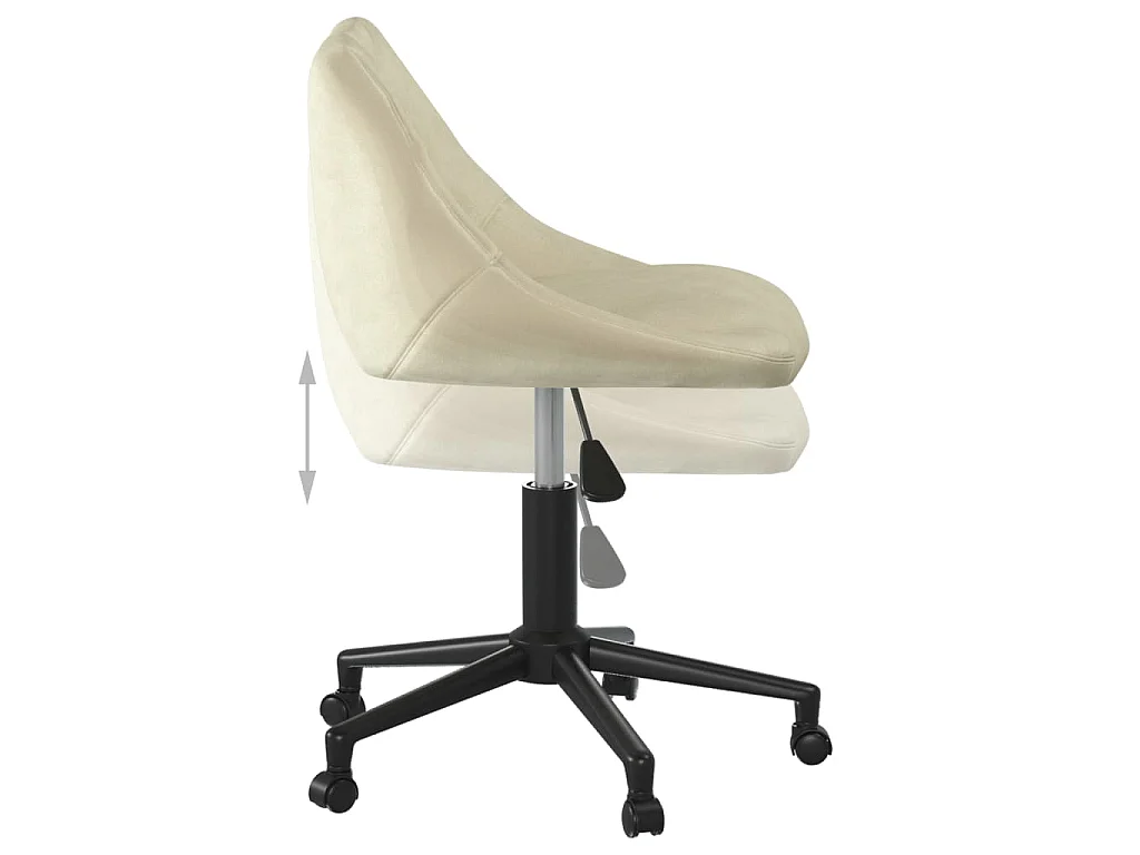 Chaise pivotante de salle à manger Crème Velours