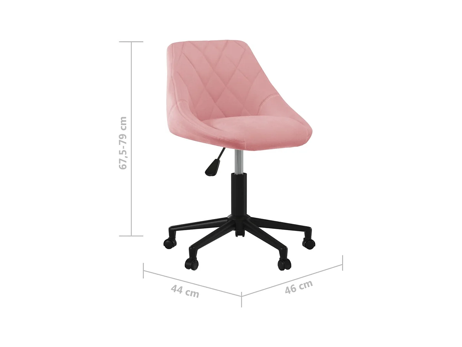 Cadeira de jantar giratória veludo rosa