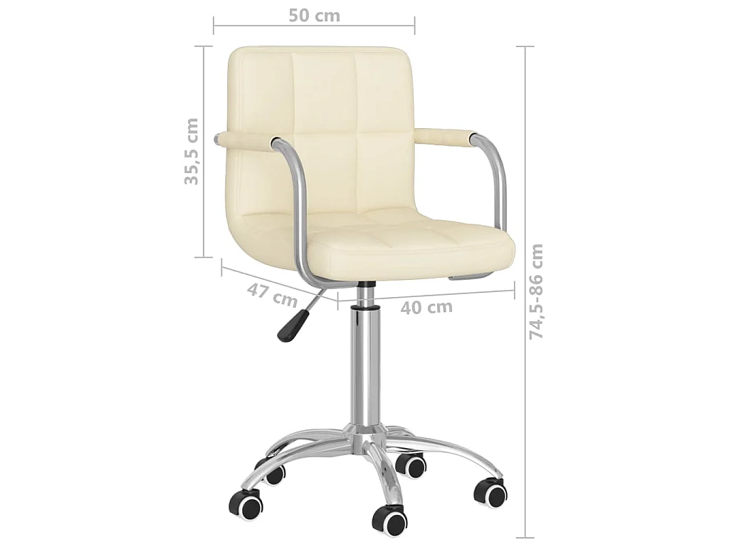 Chaise pivotante de salle à manger Crème Tissu
