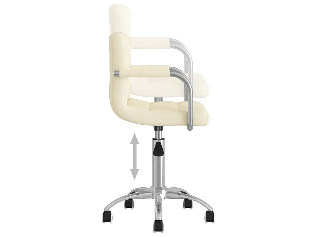 Chaise pivotante de salle à manger Crème Tissu