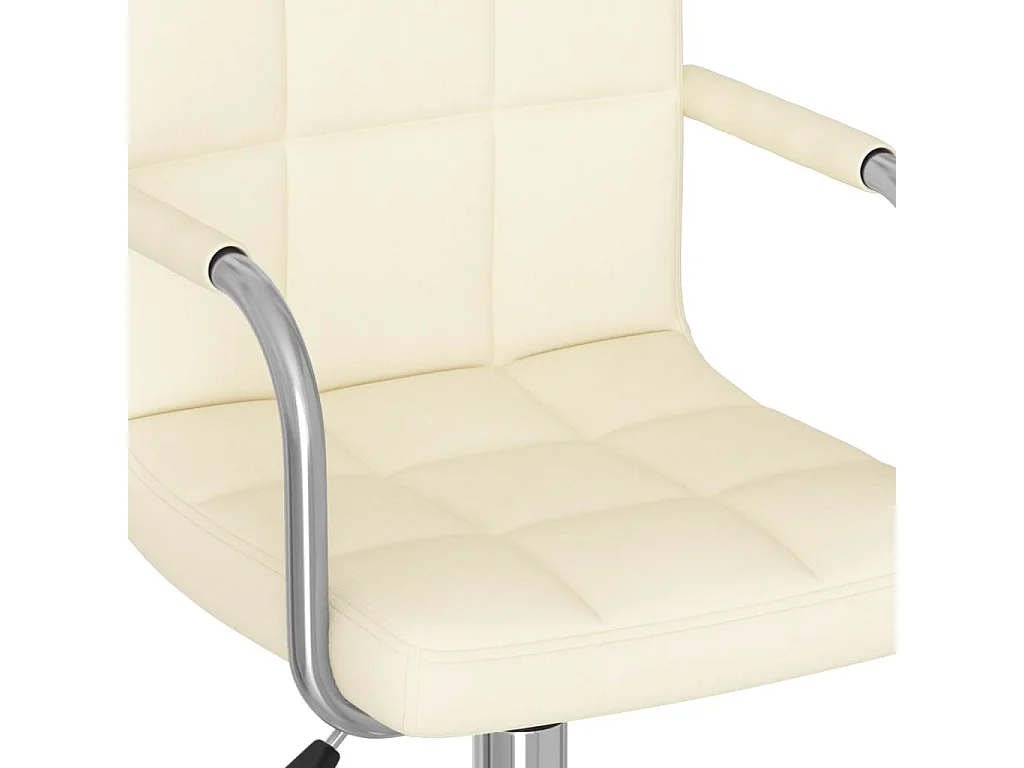 Chaise pivotante de salle à manger Crème Tissu