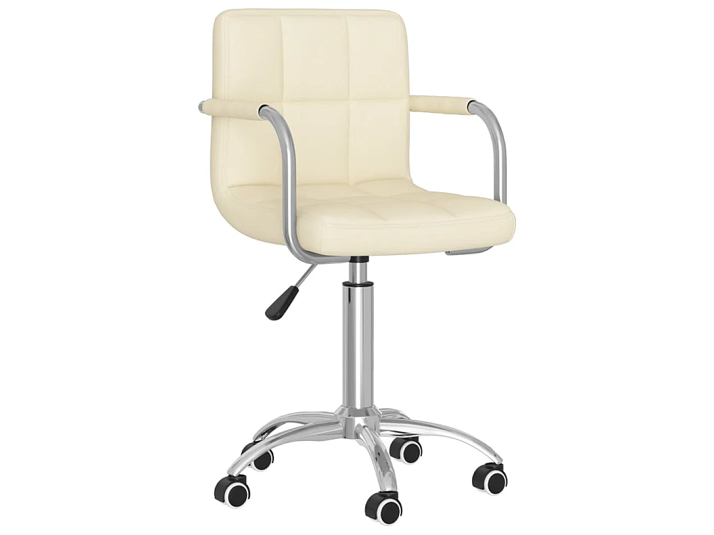 Chaise pivotante de salle à manger Crème Tissu