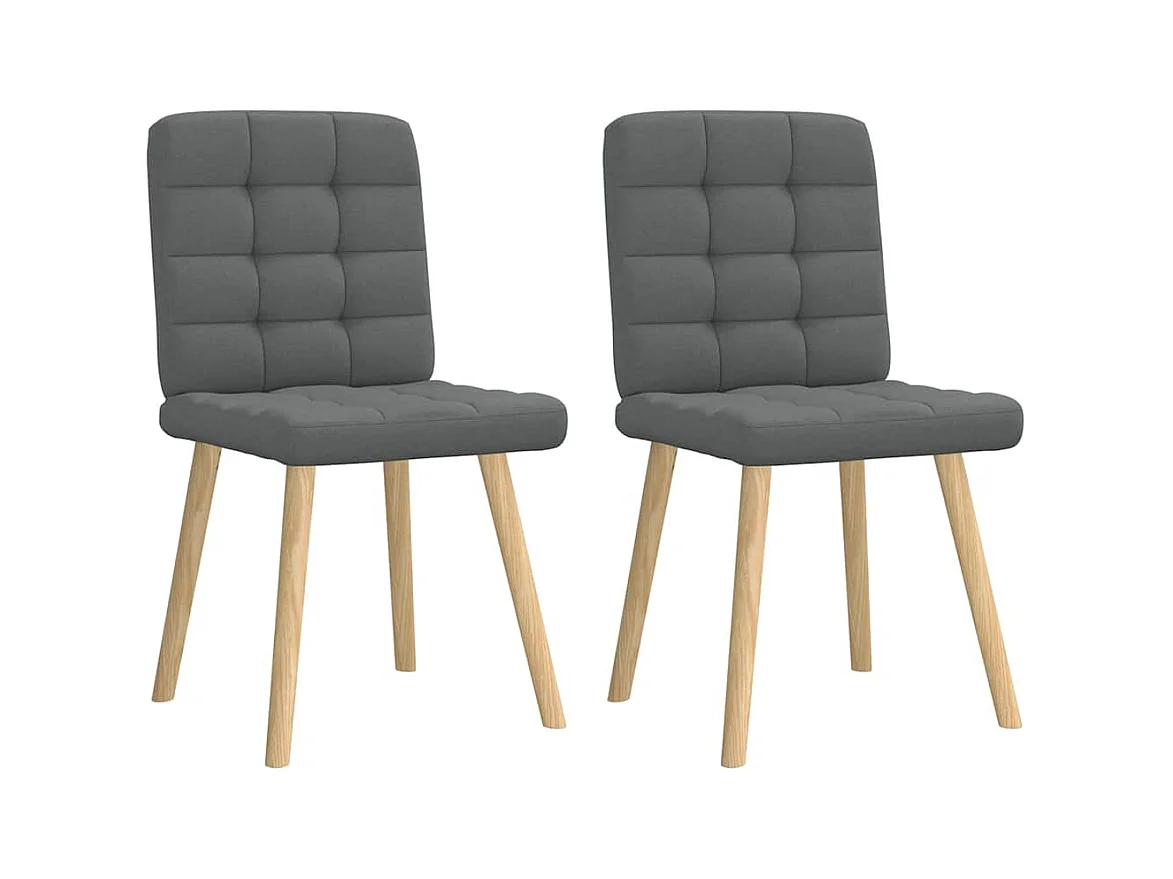 Chaises à manger lot de 2 gris foncé tissu
