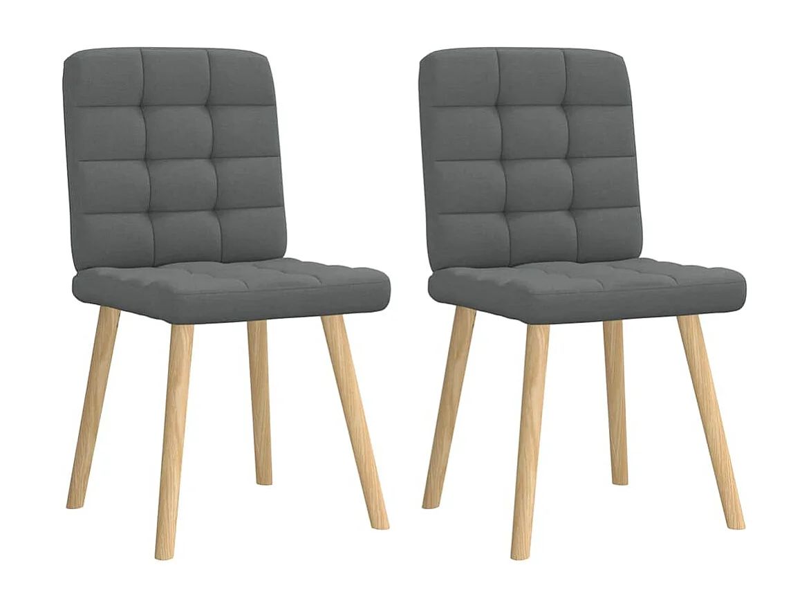 Chaises à manger lot de 2 gris foncé tissu