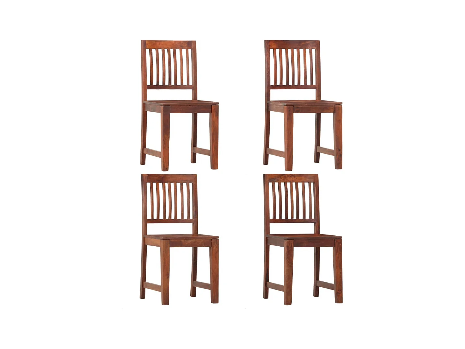 Sedie da Pranzo 4 pz in Legno Massello di Mango