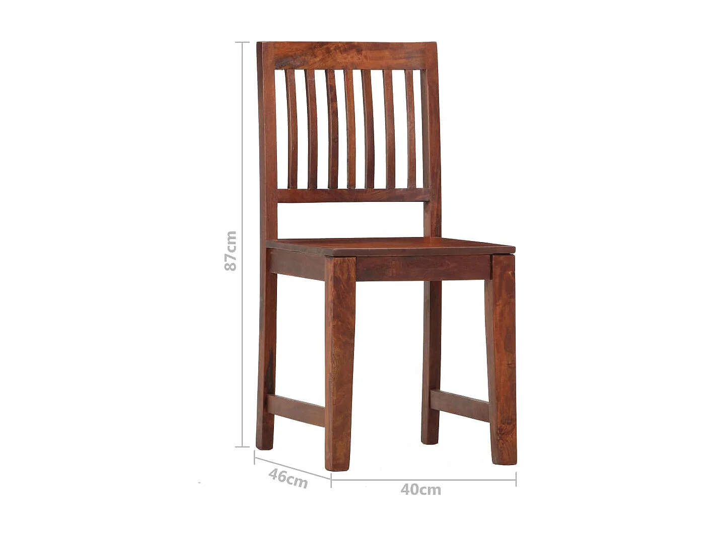 Sedie da Pranzo 4 pz in Legno Massello di Mango