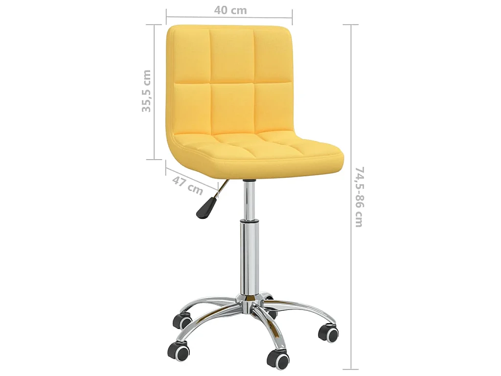 Chaise pivotante de salle à manger Jaune moutarde Tissu