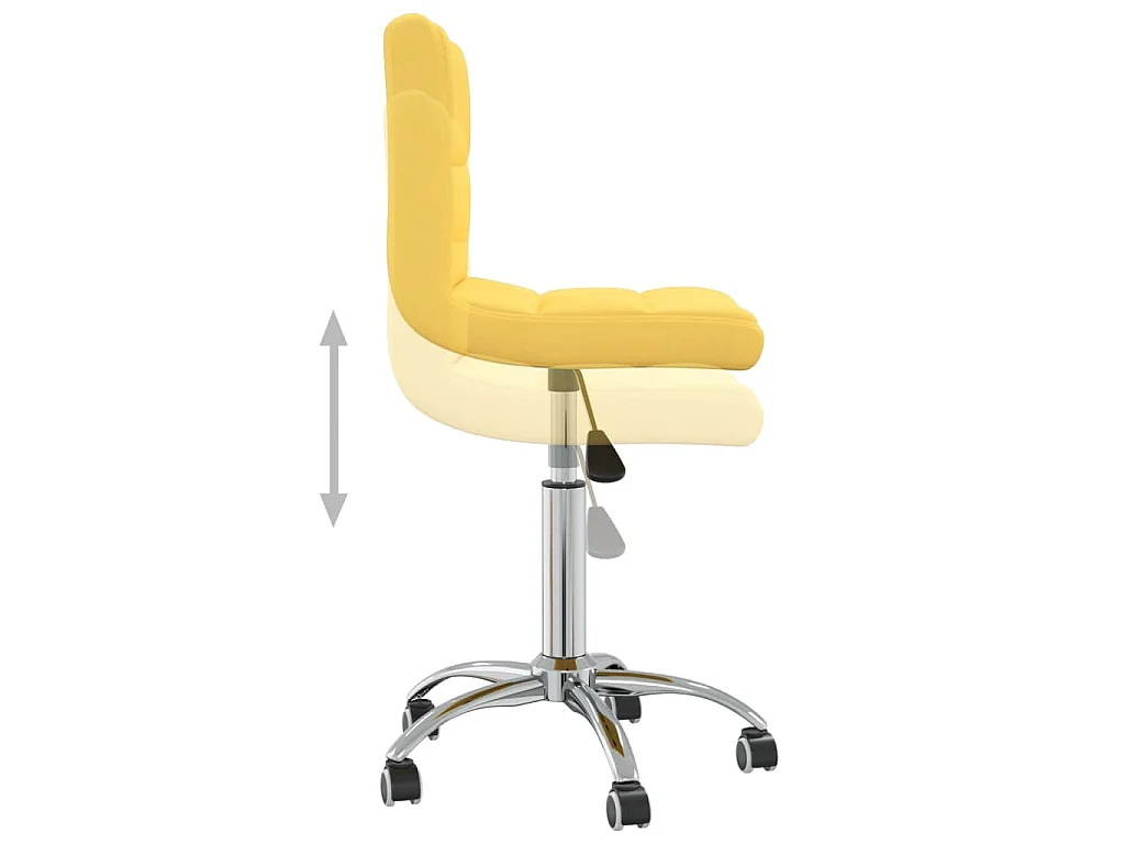 Chaise pivotante de salle à manger Jaune moutarde Tissu