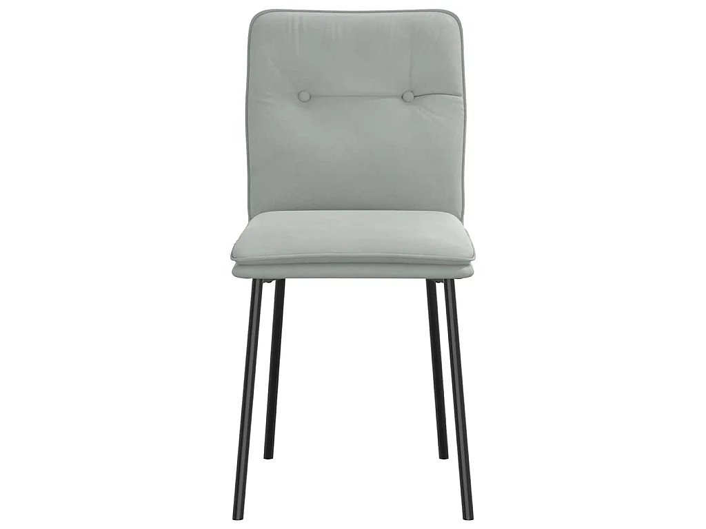 Chaises à manger lot de 2 Gris clair Velours