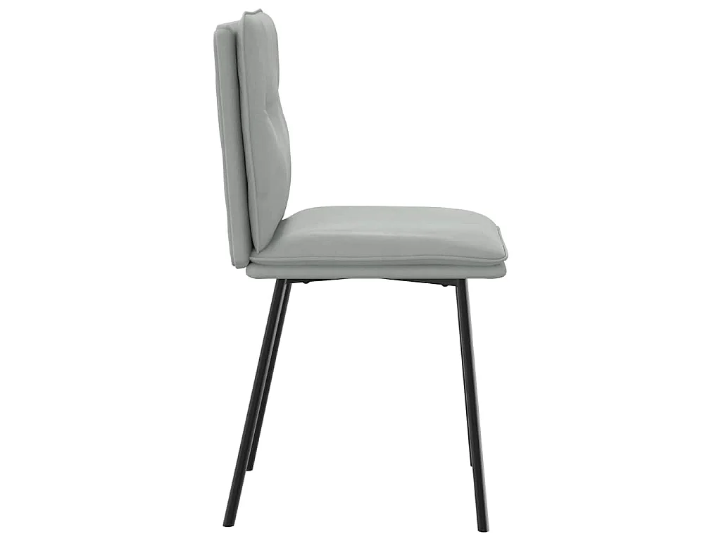 Chaises à manger lot de 2 Gris clair Velours