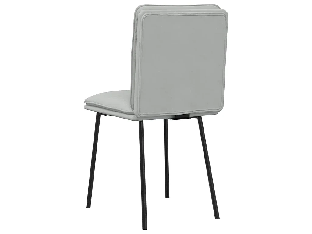 Chaises à manger lot de 2 Gris clair Velours