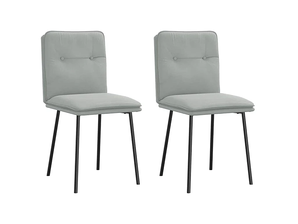 Cadeiras de jantar 2 pcs veludo cinzento-claro