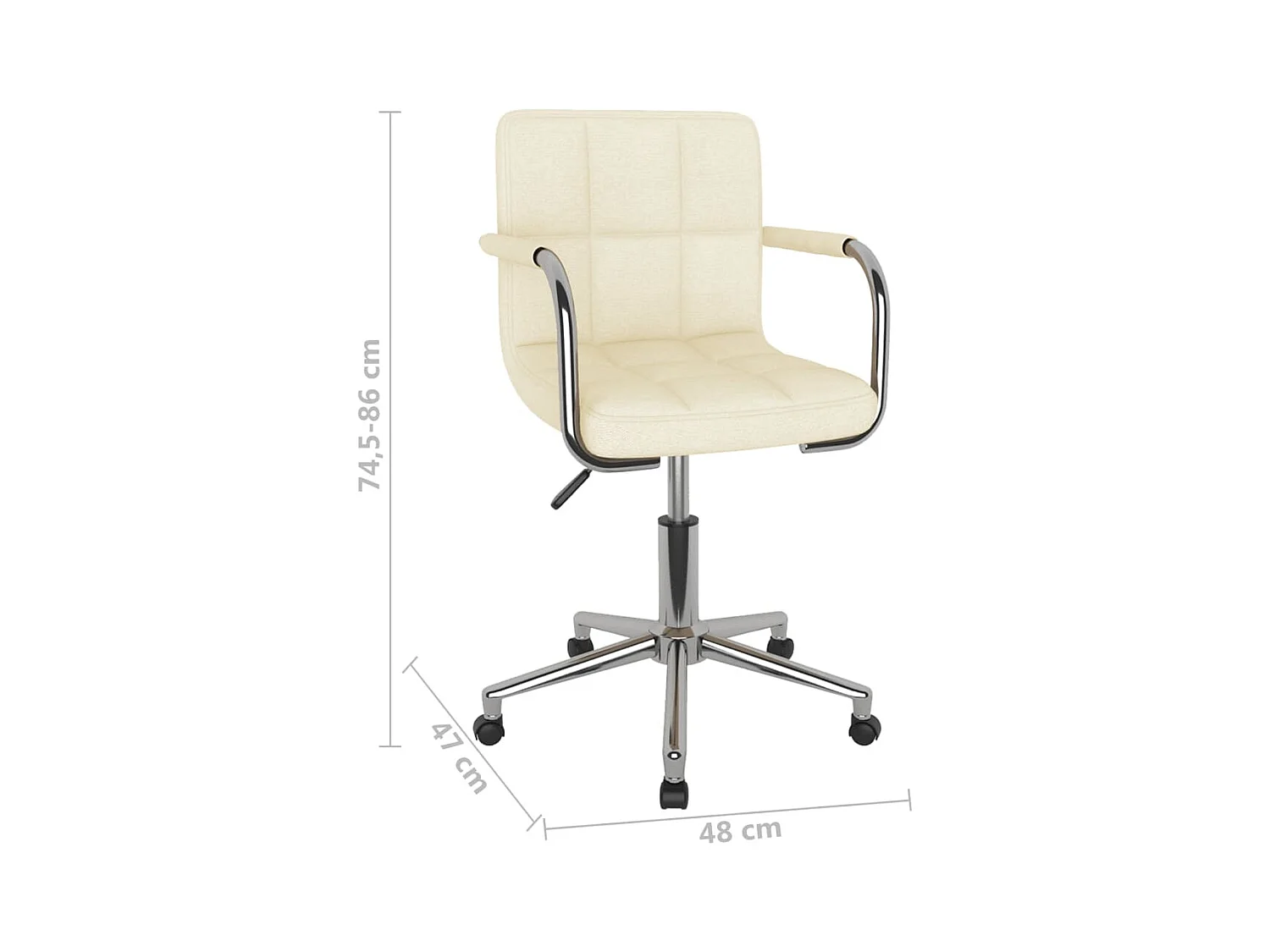 Chaise pivotante de salle à manger Crème Tissu