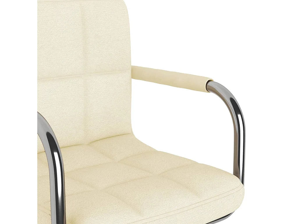 Chaise pivotante de salle à manger Crème Tissu
