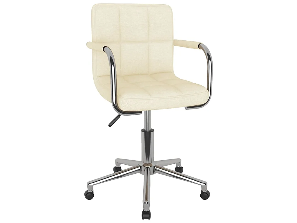 Chaise pivotante de salle à manger Crème Tissu