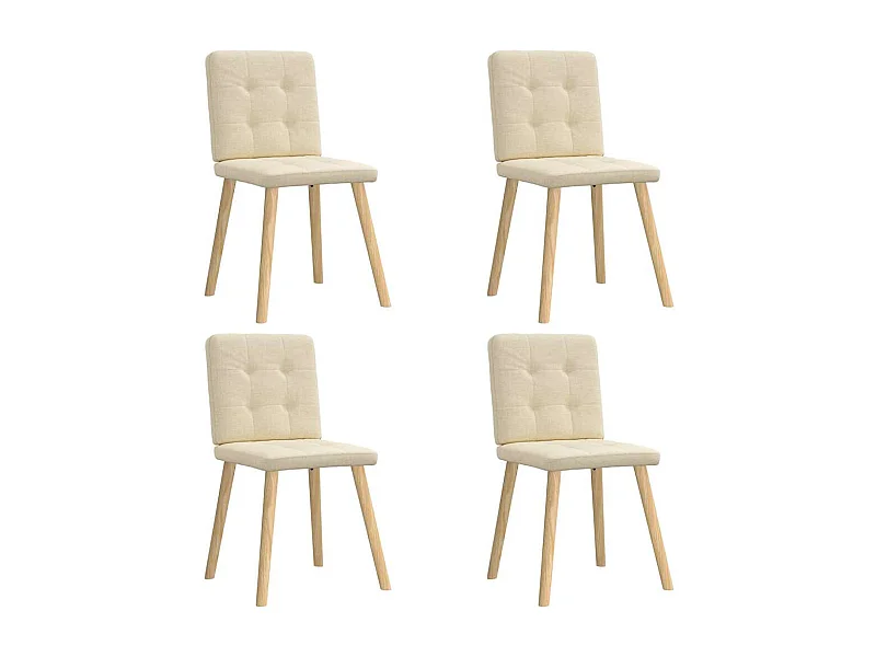 Cadeiras de jantar 4 pcs tecido cor creme