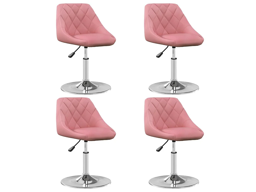 Cadeiras de jantar giratórias 4 pcs veludo rosa