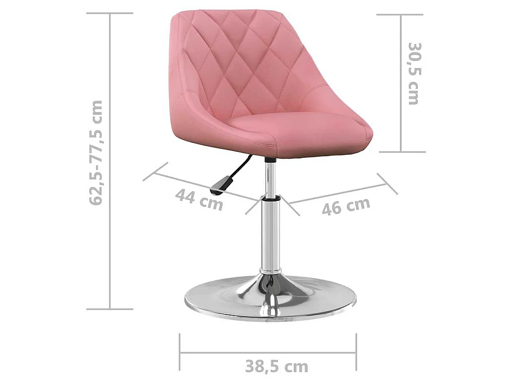 Sedie da Pranzo Girevoli 4 pz Rosa in Velluto