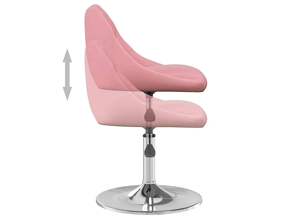 Sedie da Pranzo Girevoli 4 pz Rosa in Velluto