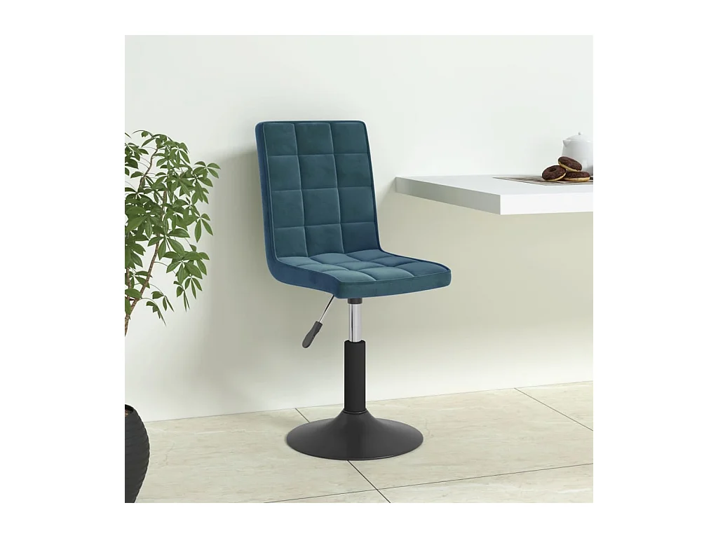 Chaises pivotantes à manger lot de 6 bleu velours