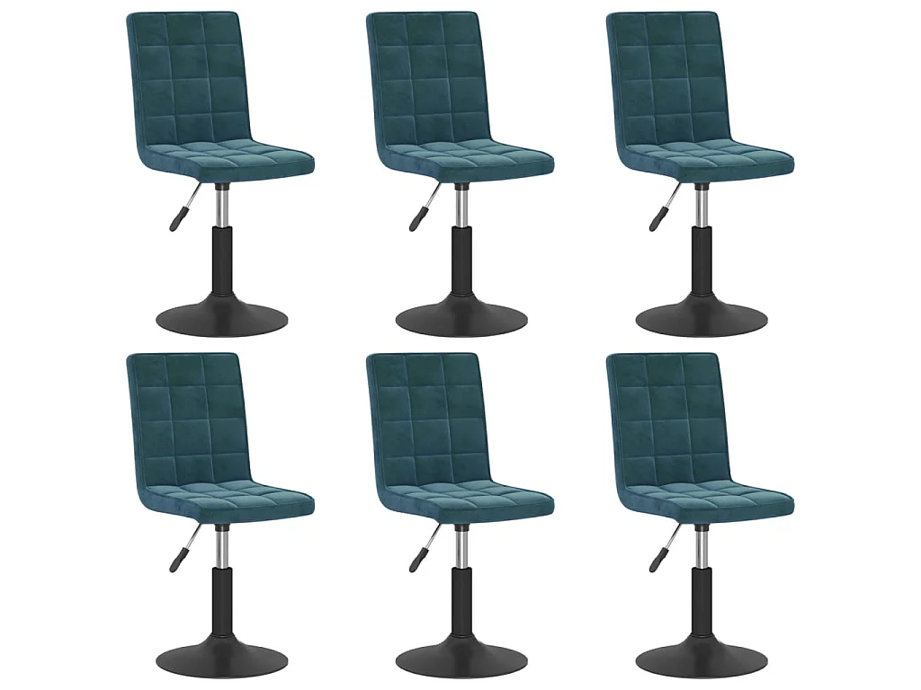 Eetkamerstoelen draaibaar 6 st fluweel blauw