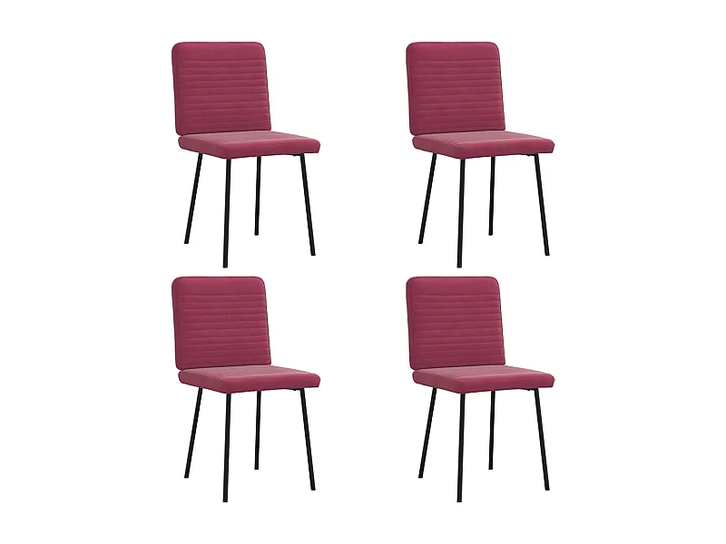 Cadeiras de jantar 4 pcs veludo vermelho tinto
