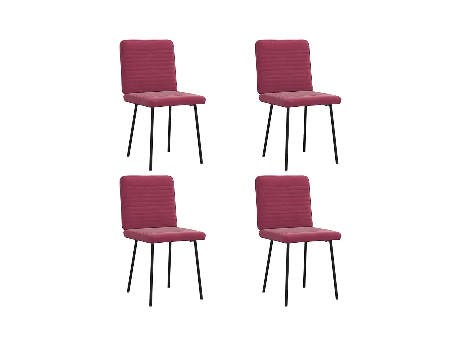 Eetkamerstoelen 4 st fluweel wijnrood