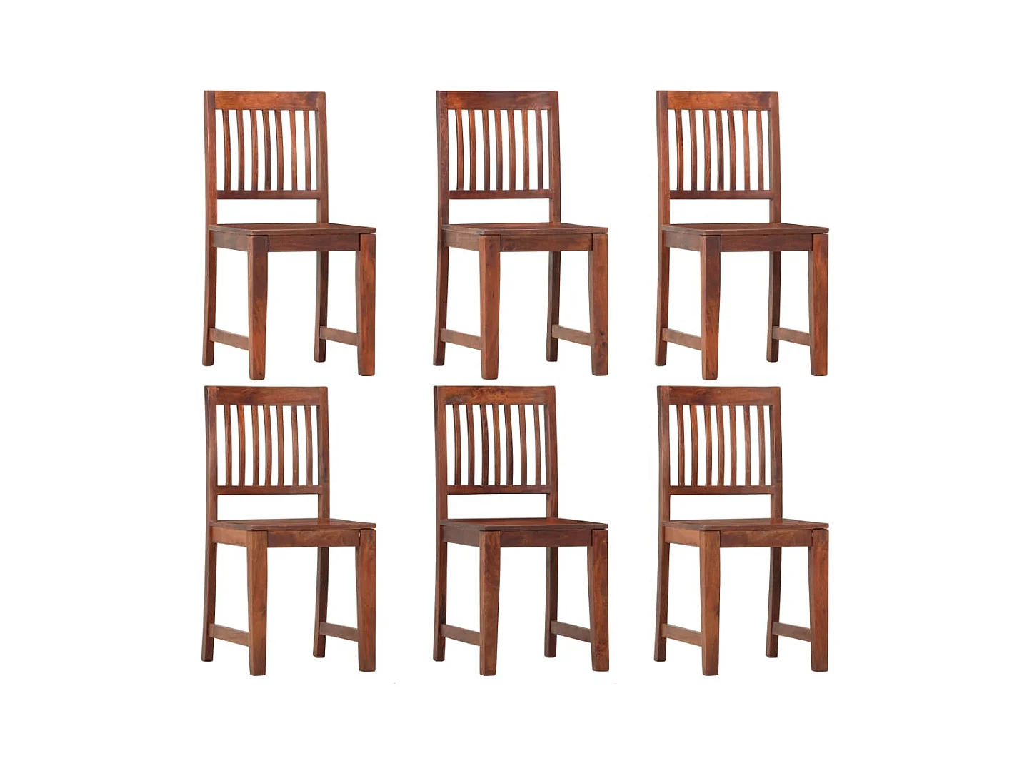 Chaises à manger lot de 6 bois solide de manguier
