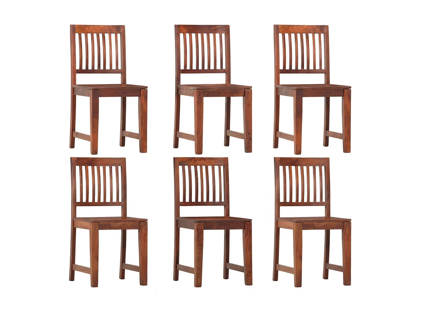 Cadeiras de jantar 6 pcs madeira de mangueira maciça