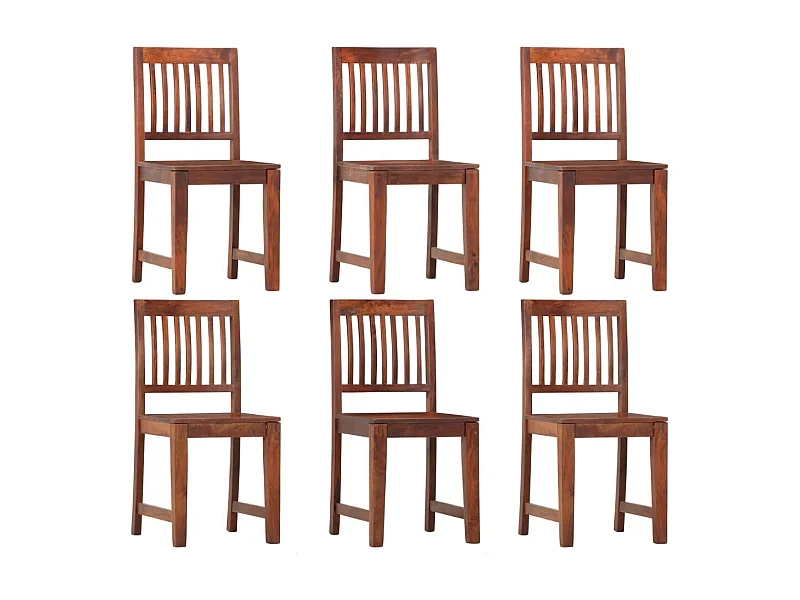 Cadeiras de jantar 6 pcs madeira de mangueira maciça
