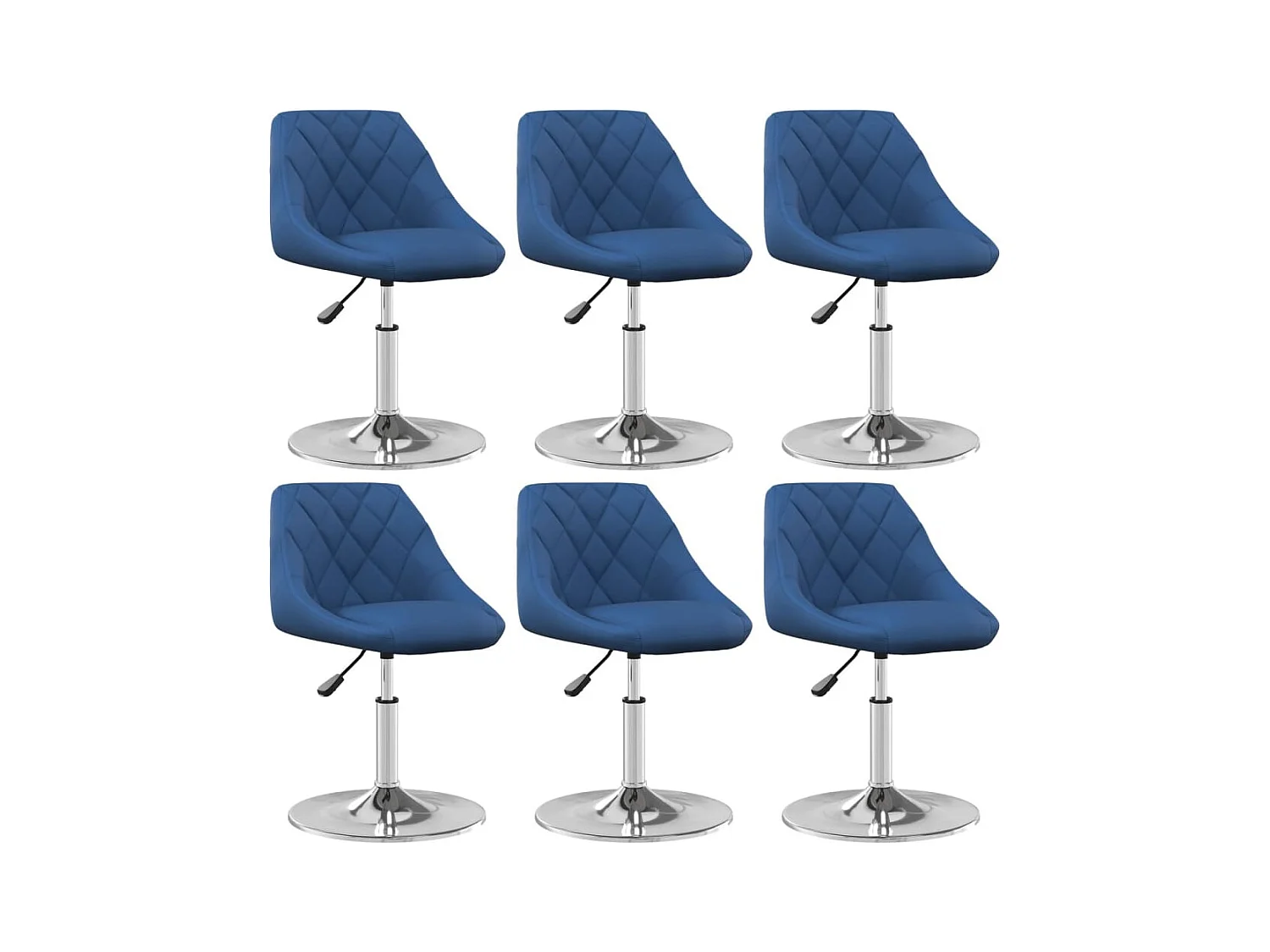 Chaises pivotantes à manger lot de 6 Bleu Velours