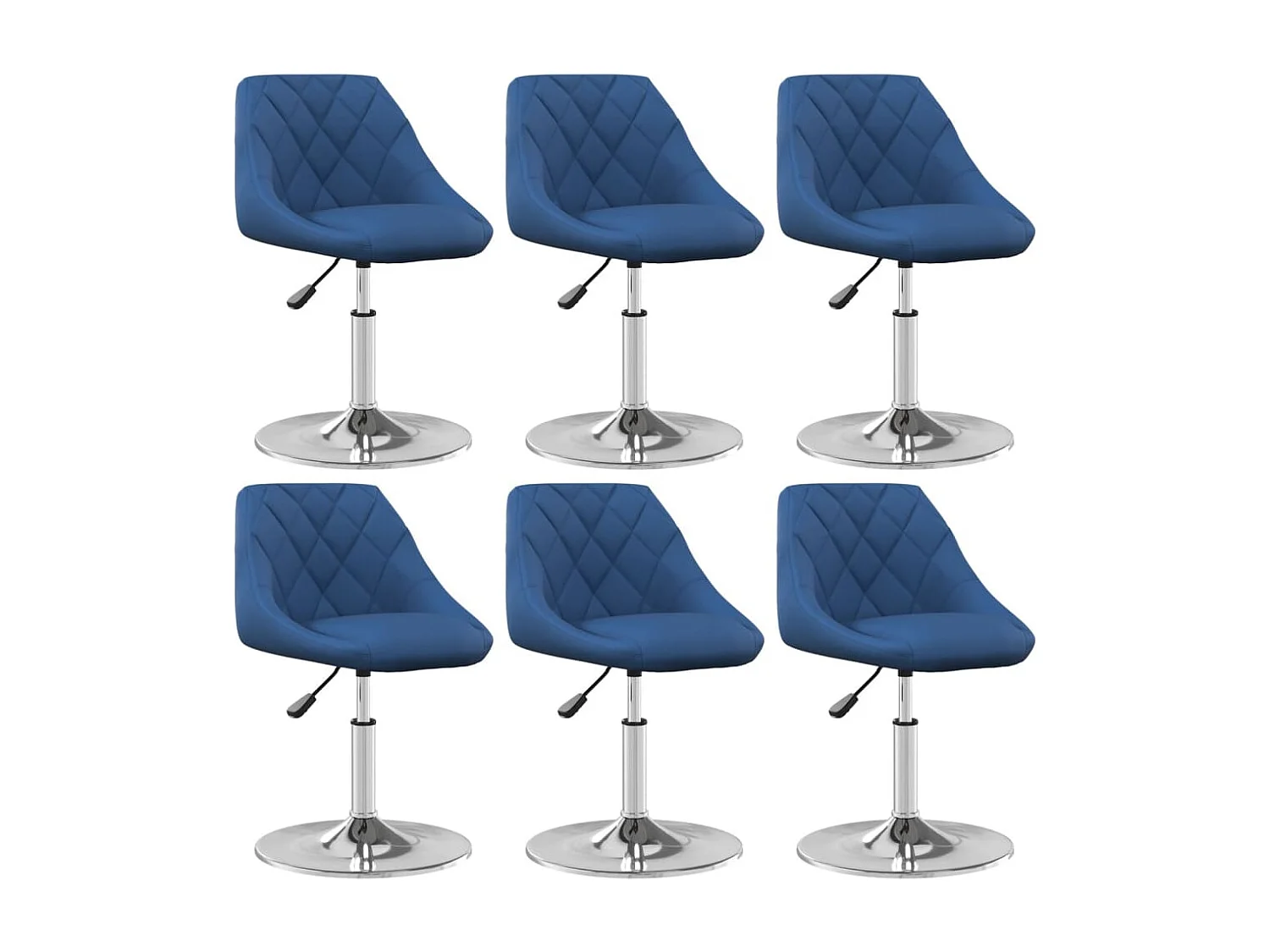 Chaises pivotantes à manger lot de 6 Bleu Velours