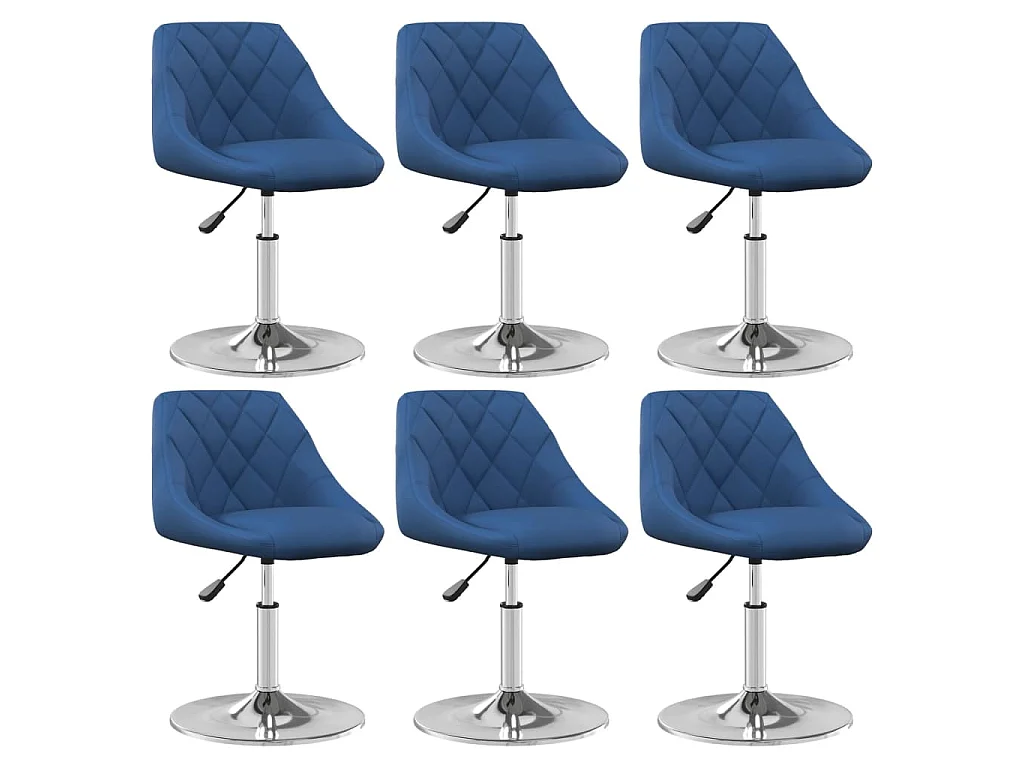Silla de comedor giratoria 6 uds terciopelo azul