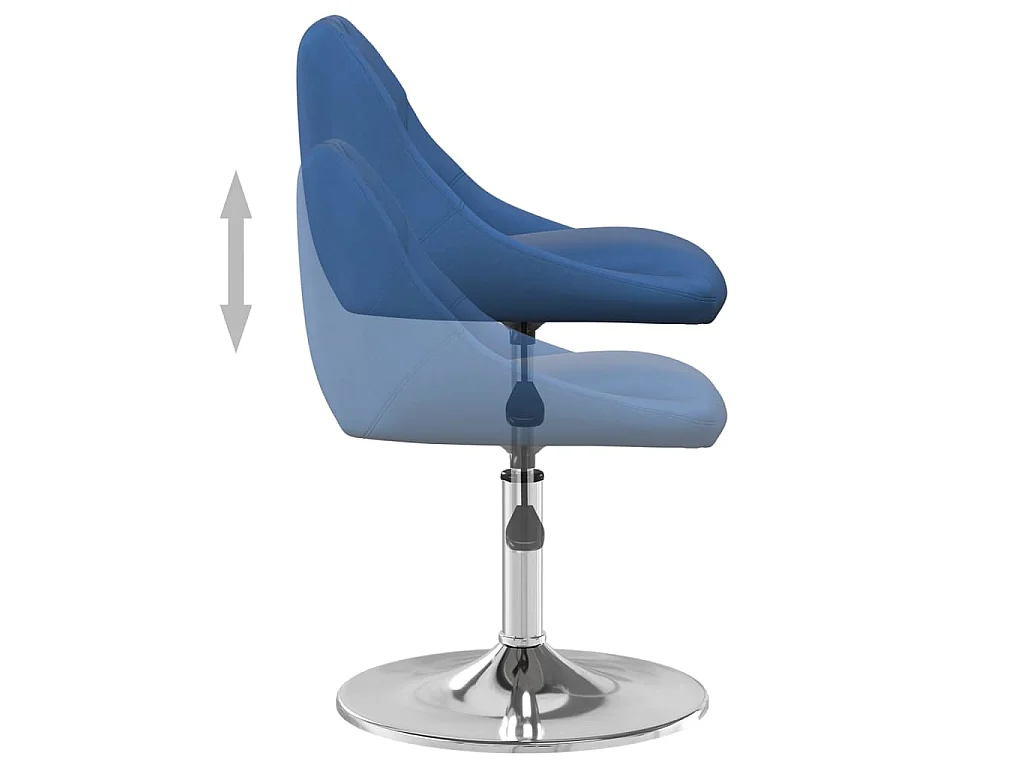 Silla de comedor giratoria 6 uds terciopelo azul