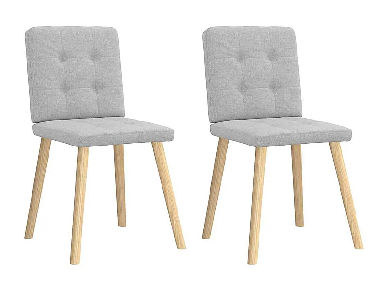 Eetkamerstoelen 2 st stof wolk grijs