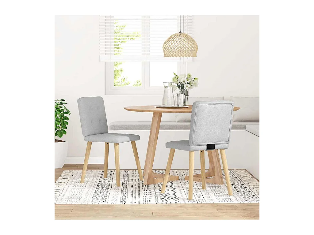 Chaises à manger lot de 2 gris nuage tissu