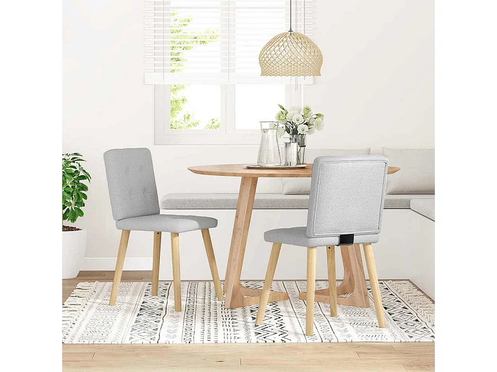 Chaises à manger lot de 2 gris nuage tissu