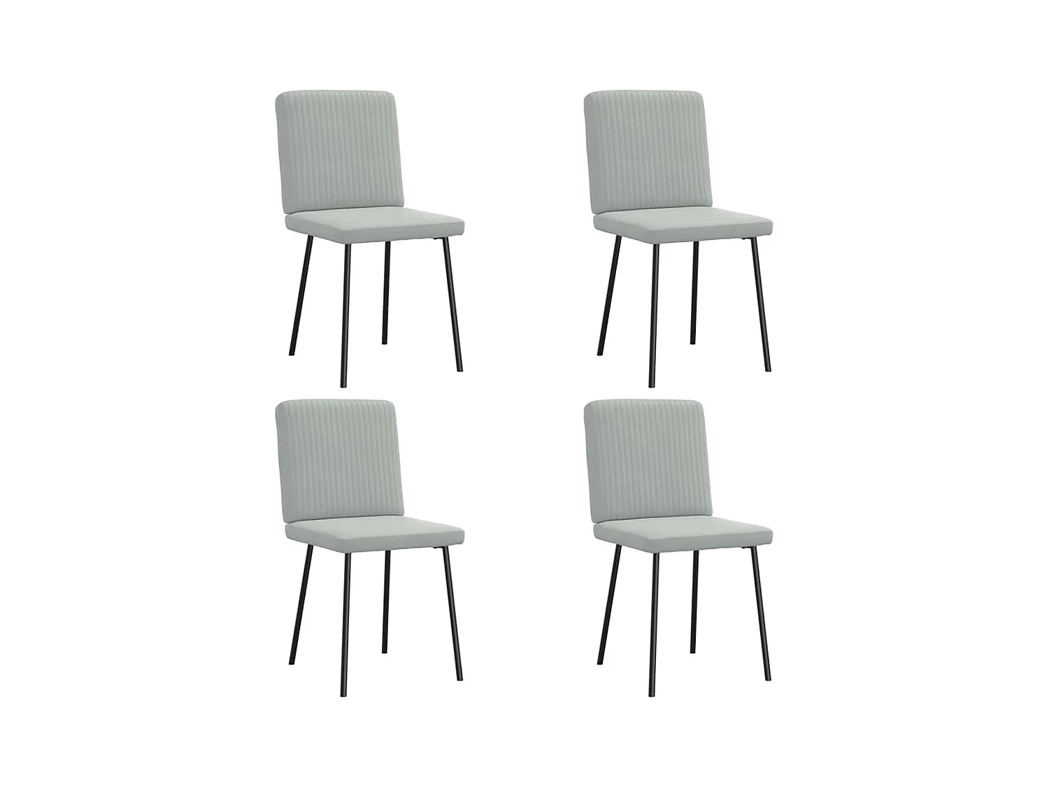 Chaises à manger lot de 4 Gris clair Velours