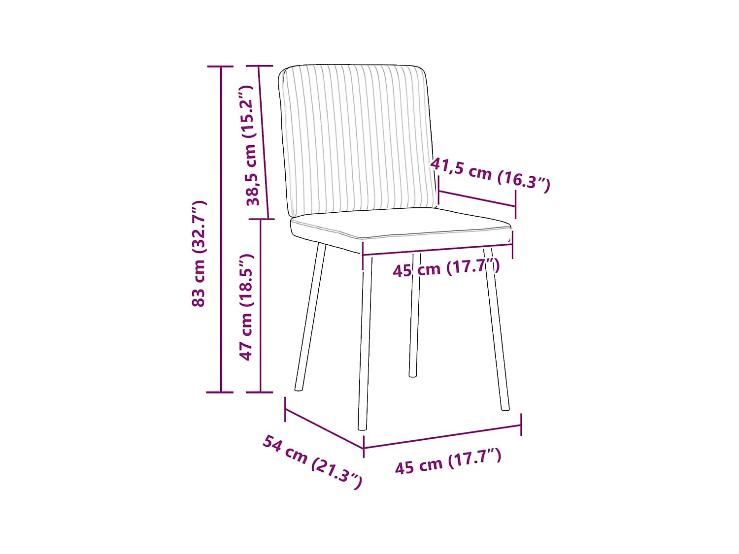 Chaises à manger lot de 4 Gris clair Velours