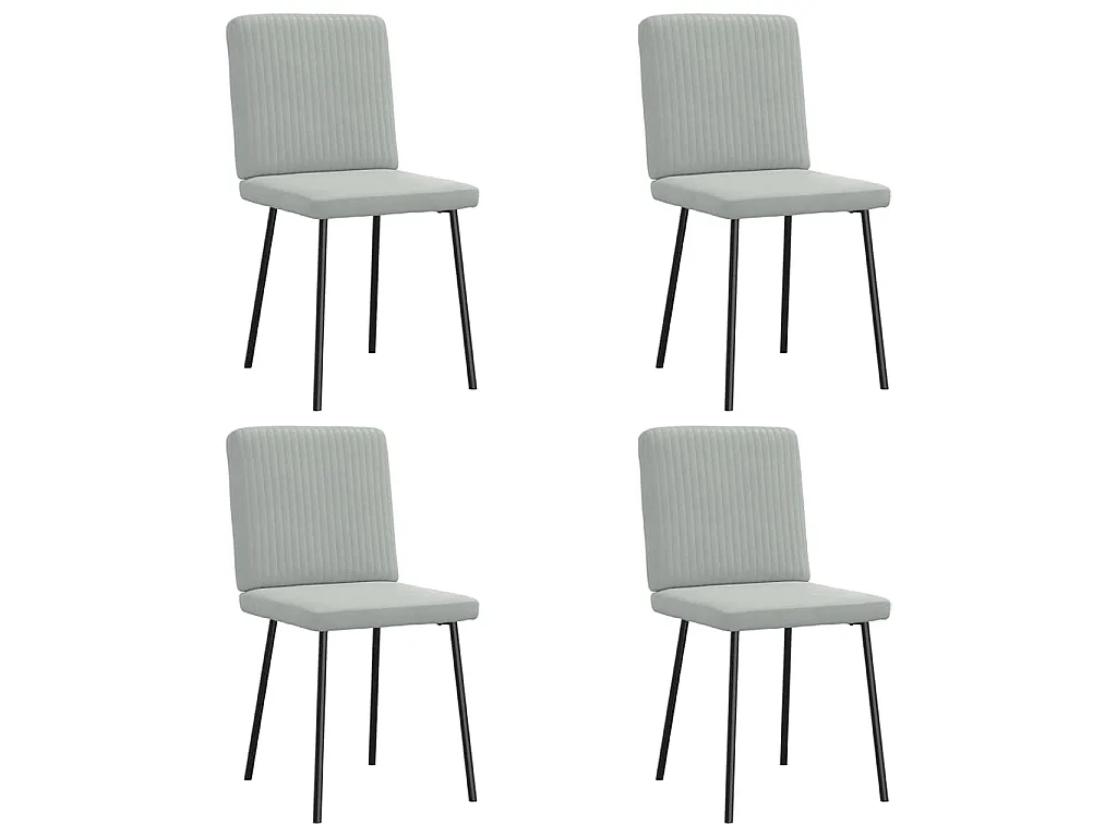 Sillas de comedor 4 unidades terciopelo gris claro