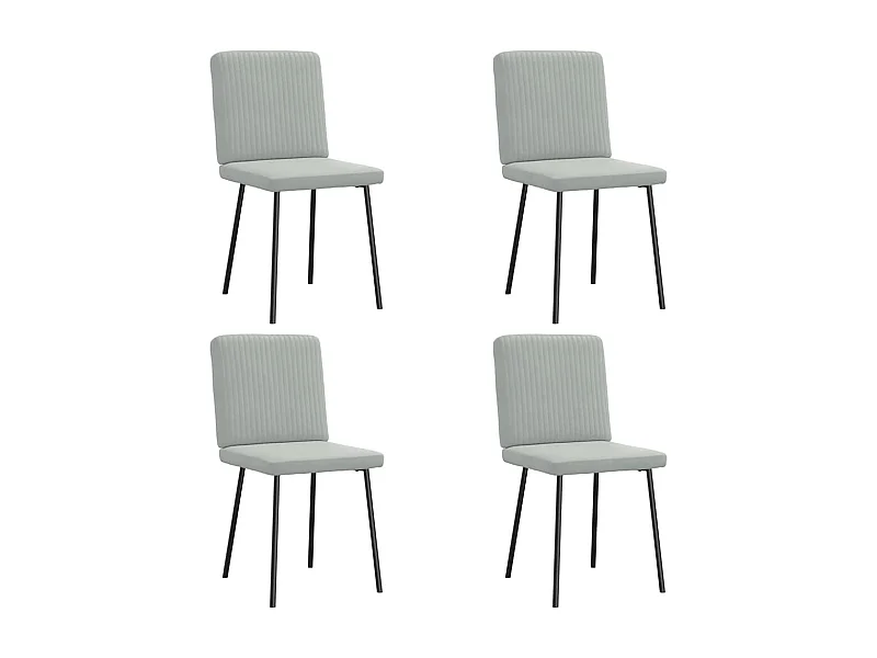 Eetkamerstoelen 4 st fluweel lichtgrijs